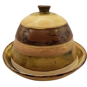 Vintage Ceramic Covered Cheese Dish with‎ Bird Makers Mark